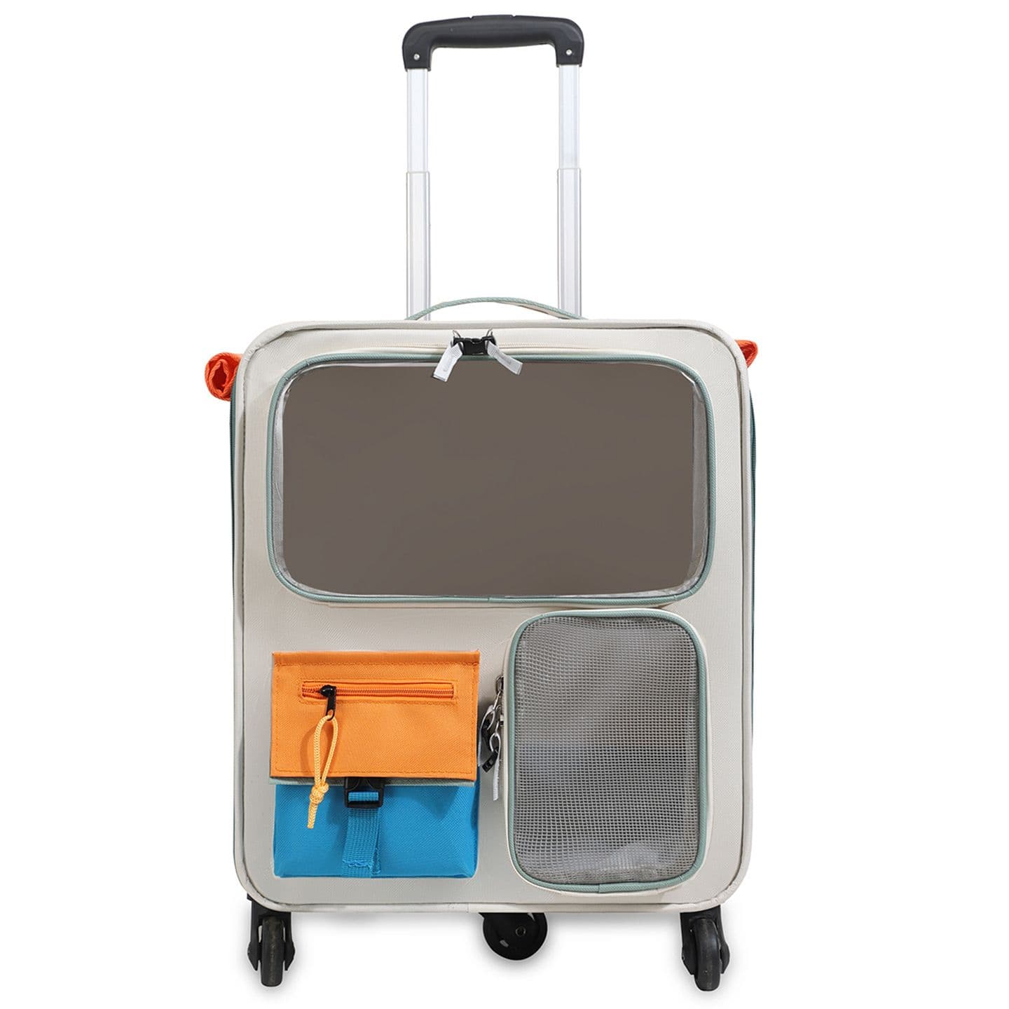Orange and Grey Large Space Pet Carrier Trolley - Foldable - Orange Trolley
