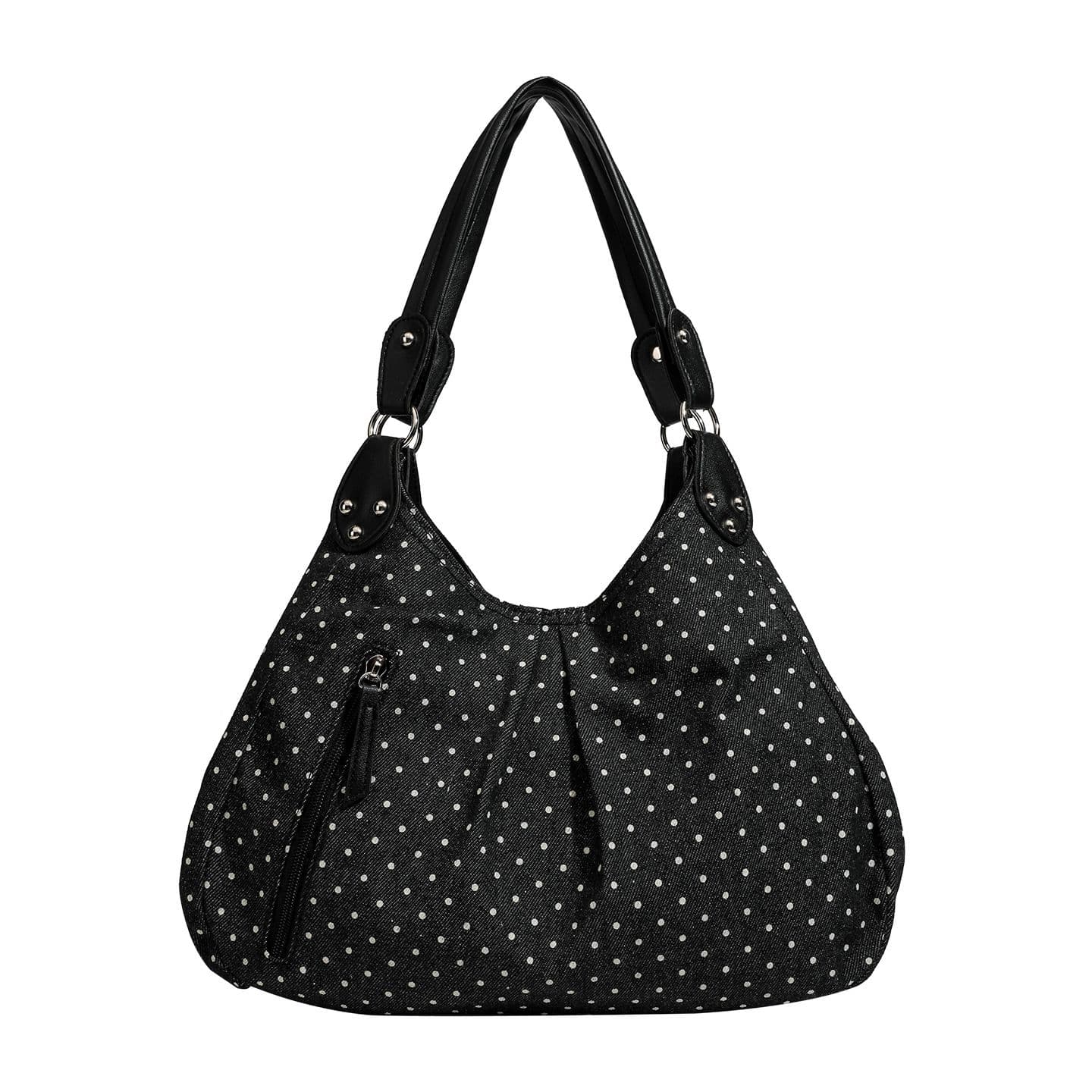 Vintage Polka Dot Handbag for Women with Fixed Shoulder Strap