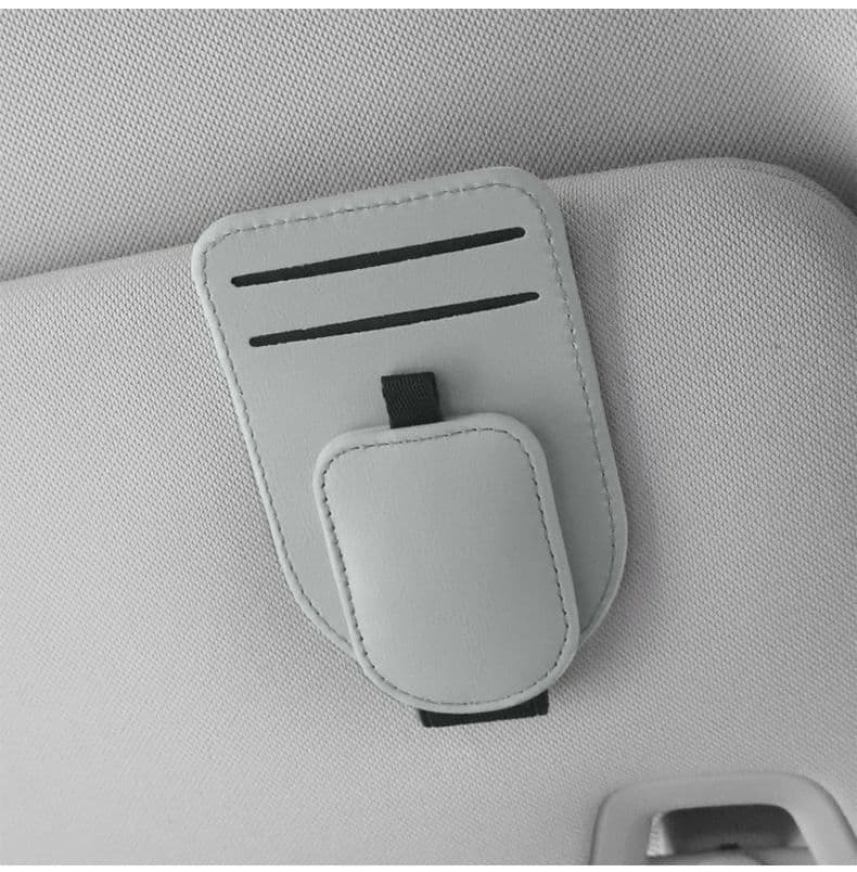 Grey Car Sun Visor Eyeglasses Holder Magnetic Glasses Clip - Grey Holder