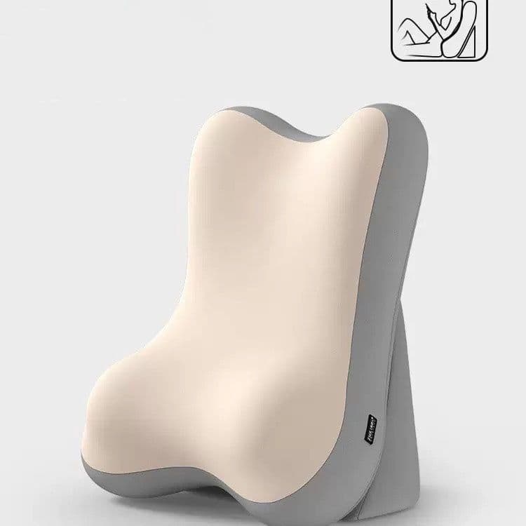 Beige Memory Foam Reading Pillow & Back Support Cushion with Adjustable