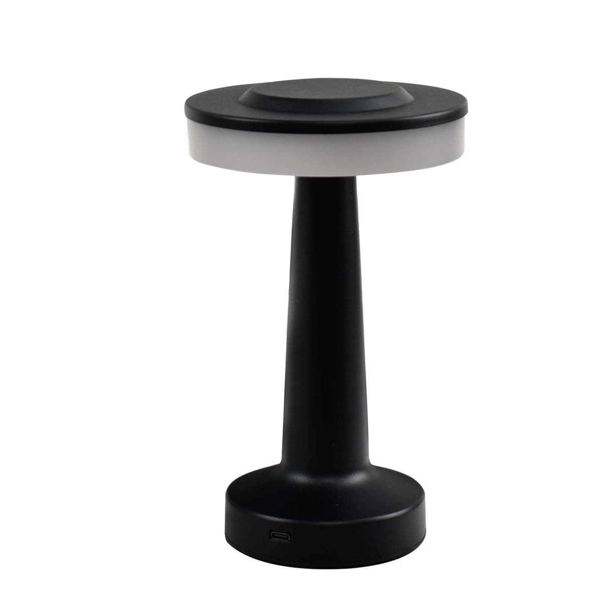 Black Rechargeable UFO Table Lamp Touch Control LED Bedside - Black Bedside