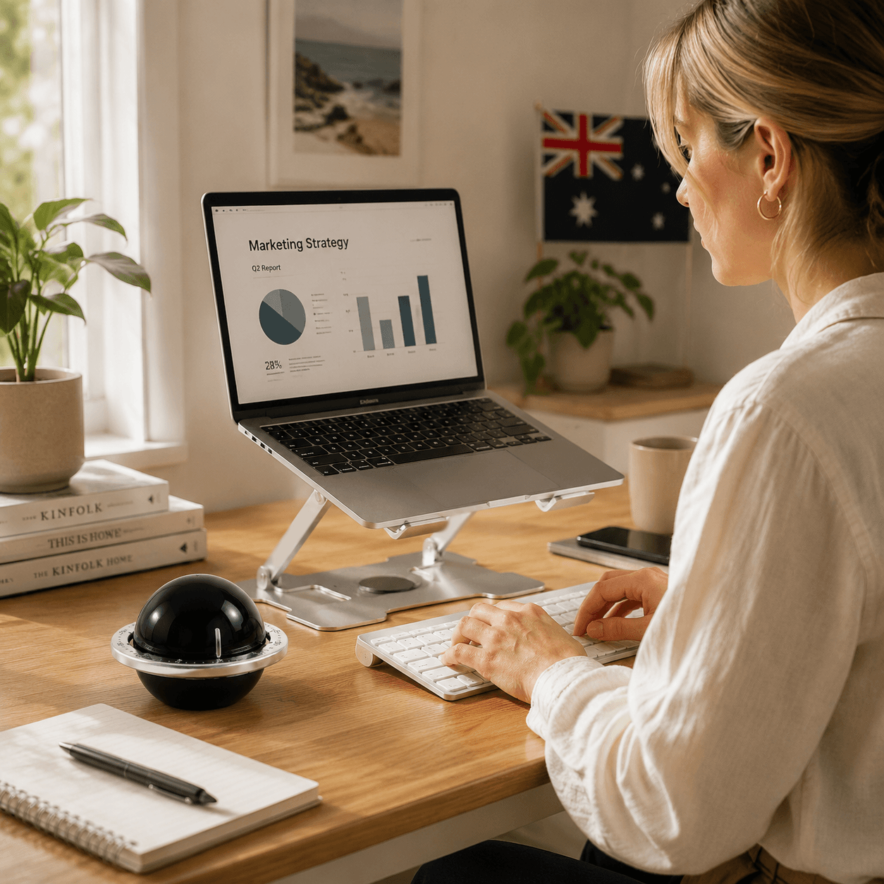 360° Rotating Laptop Stand (Silver) & Magnetic Mechanical - Silver Black