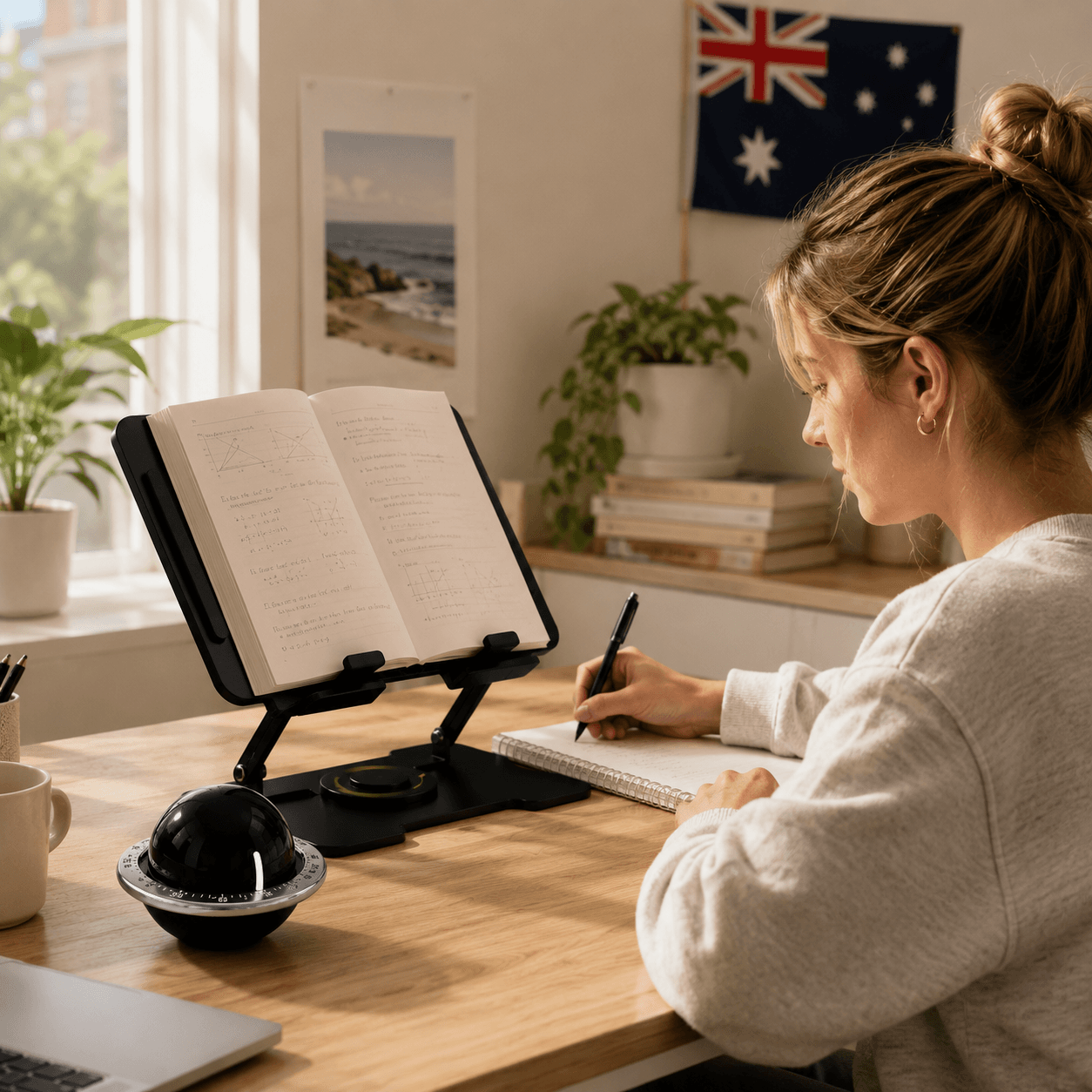 360° Rotating Laptop Stand (Black) & Magnetic Mechanical Timer (Black) Set