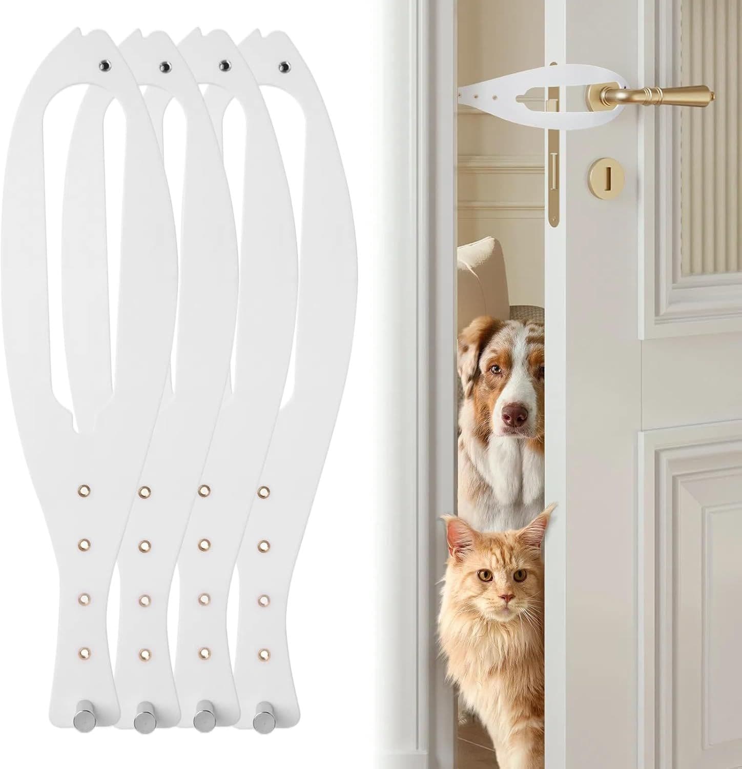Cat Door Latch with 5 Adjustable Opening 2.5-6" - Cat Access - 4-Piece white