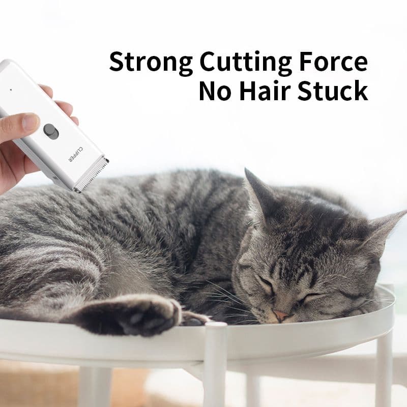 White Portable Pet Grooming Clipper for Dogs and Cats - IPX7 Waterproof USB
