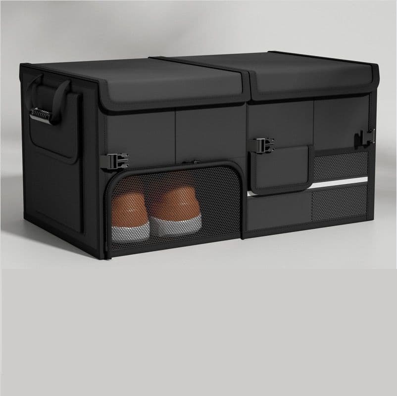 Black Car Boot Organiser - Foldable Waterproof Large Capacity Trunk Storage
