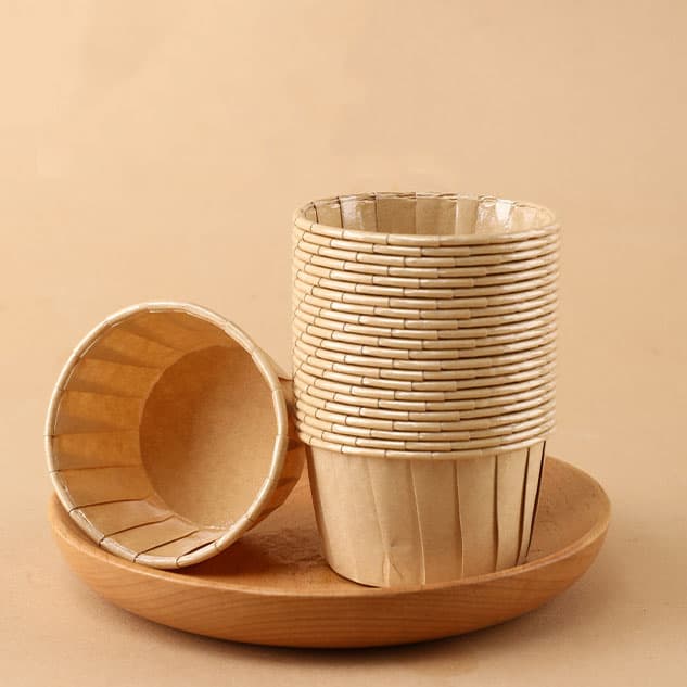 Light Brown 50-Piece Cupcake Baking Cups 2.56in Greaseproof Paper Liners