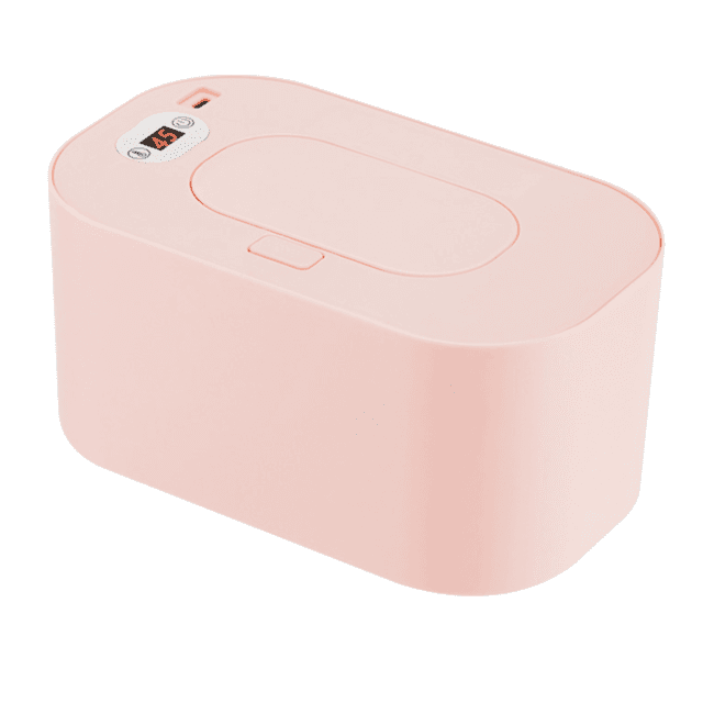 Pink Portable USB Baby Wipe Warmer with LED Display and Top-Heating Moisture