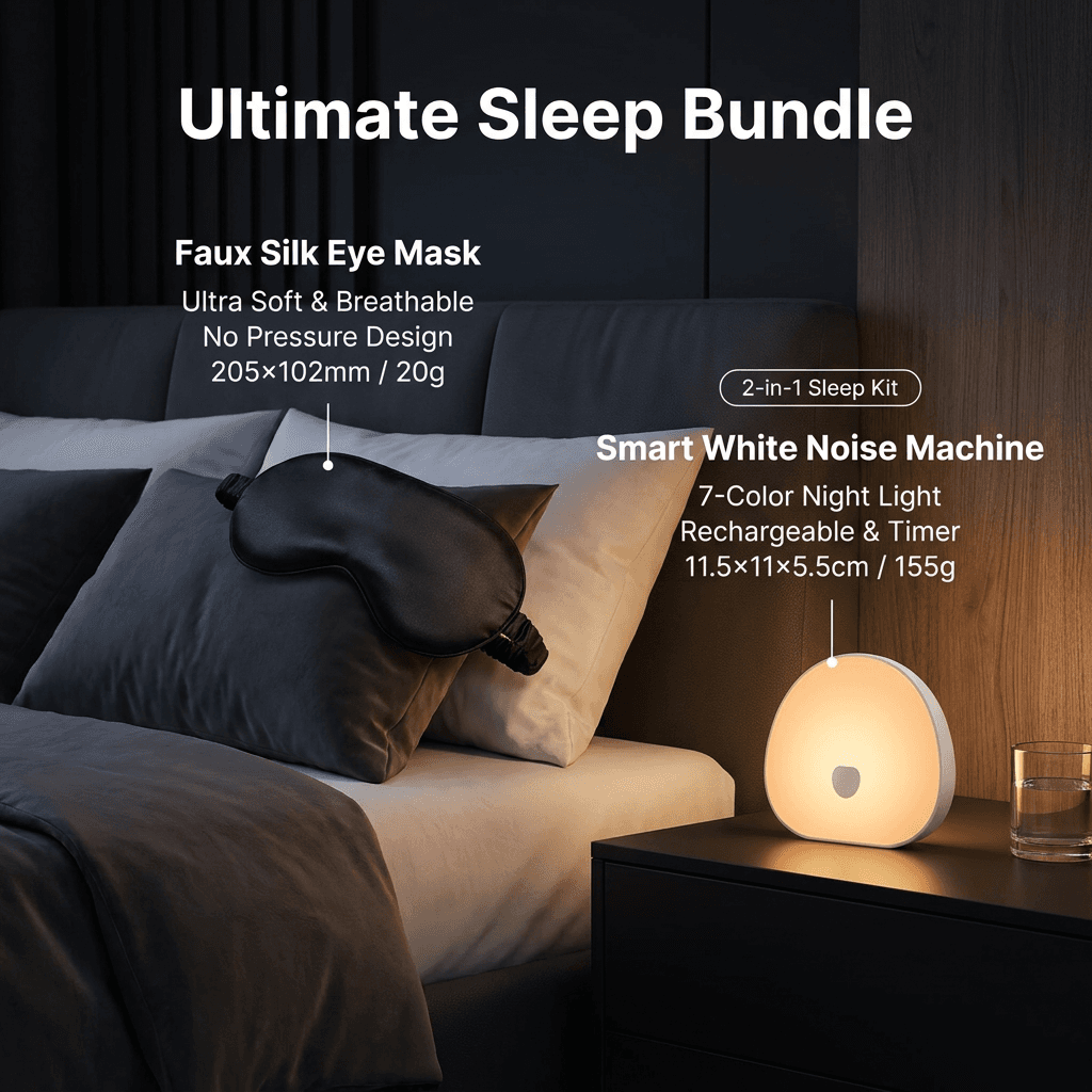 Nighttime Anxiety Relief & Relaxation Set - Black Imitation - Black White