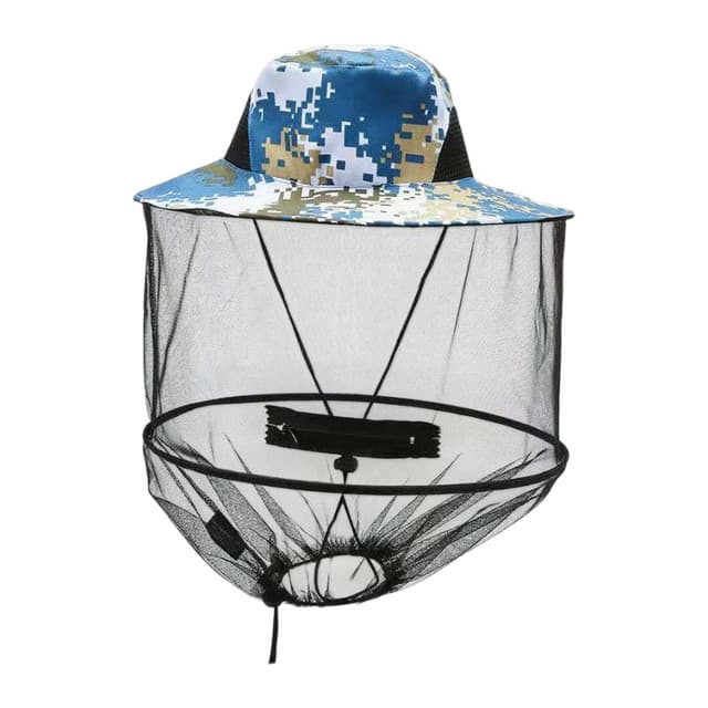 Camouflage-1 Foldable Mosquito Net Fishing Hat with Storage - Camouflage1