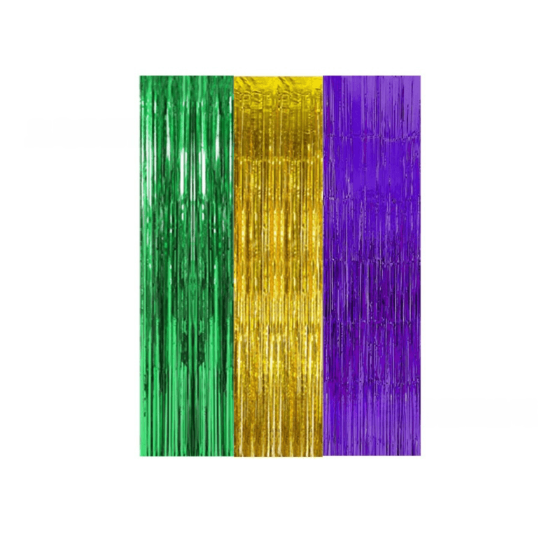5-piece Silvery Laser Tinsel Foil Fringe Curtain - 1*1m Metallic Party