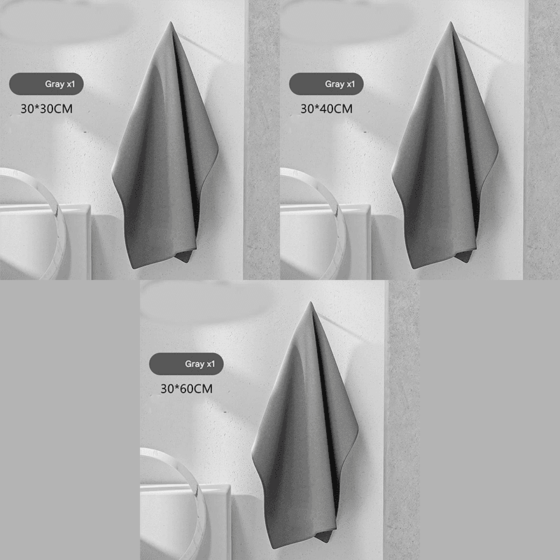 3-piece Grey Coral Fleece & Suede Microfiber Cloth Double-Sided Car Wash