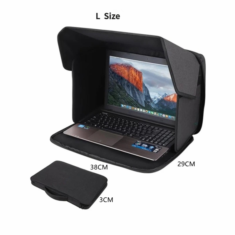 Laptop Sun Shade and Outdoor Privacy Hood - Fits Laptops up to 16 Inches