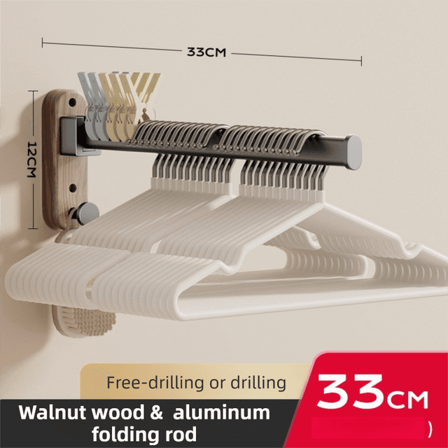33 cm Moisture Aluminum Folding Towel Rack Integrated Bottom Hook - 90°
