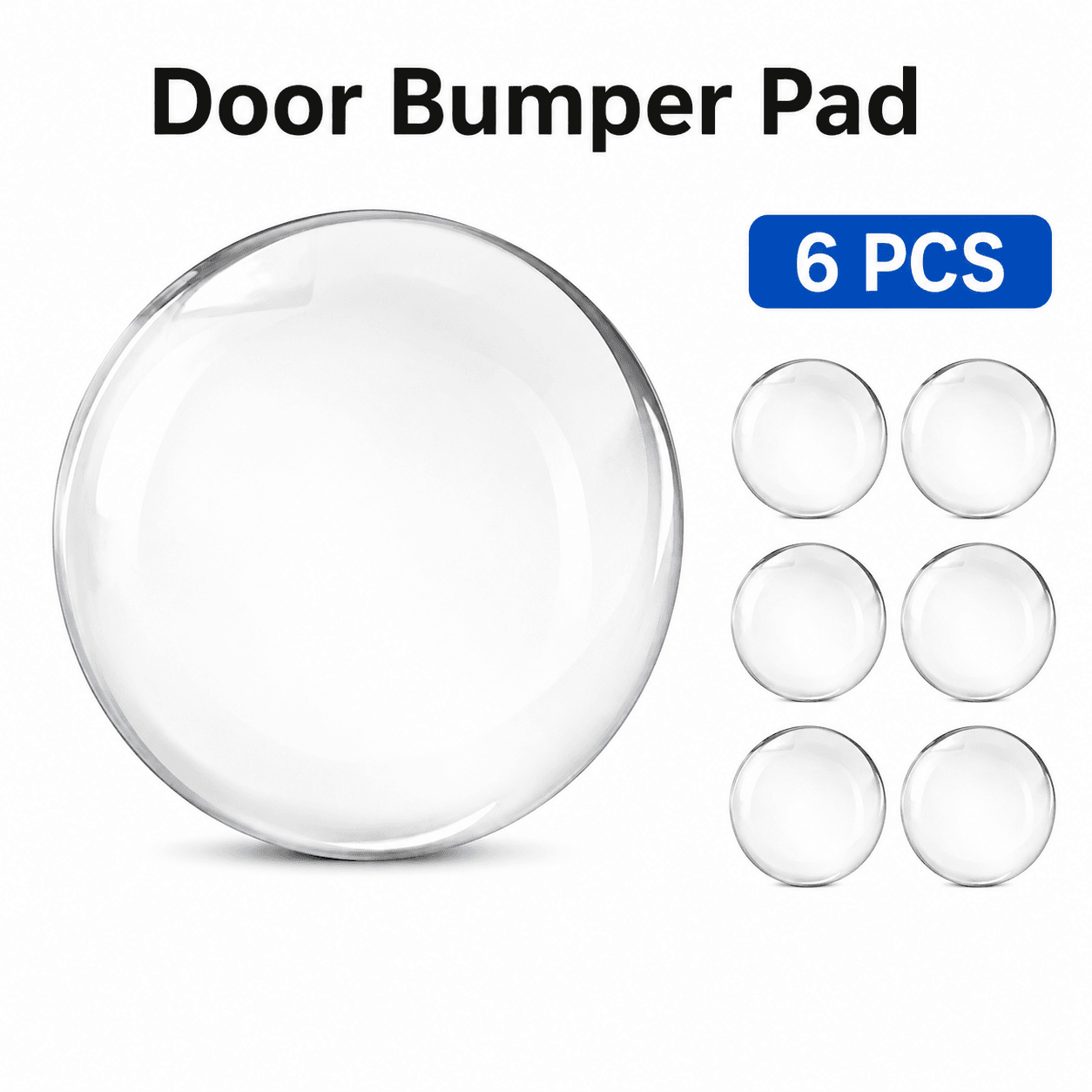 6 Pack Transparent Silicone Wall Protector Pads Door Handle Bumper Pads