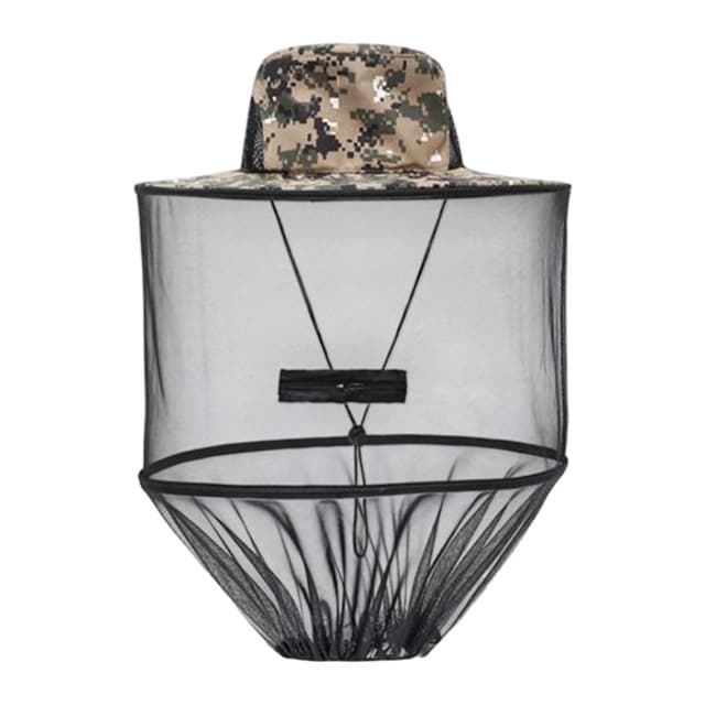 Camouflage-3 Foldable Mosquito Net Fishing Hat with Storage - Camouflage3