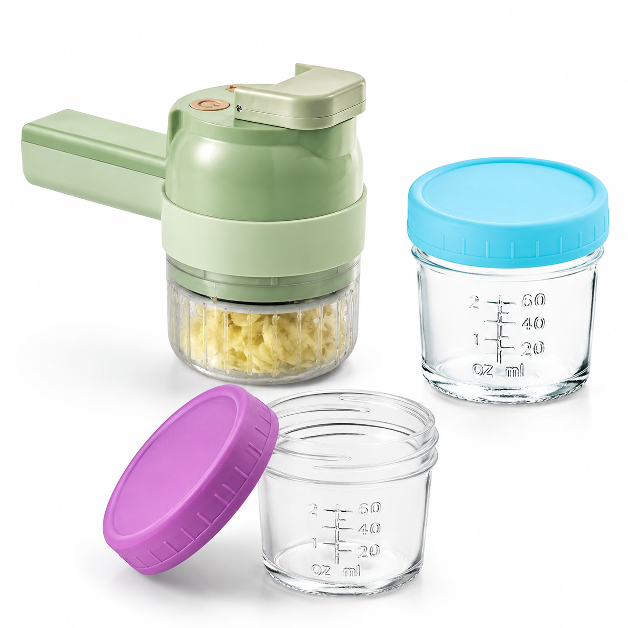 Seasoning Preparation and Storage - Green and Light Blue and Purple