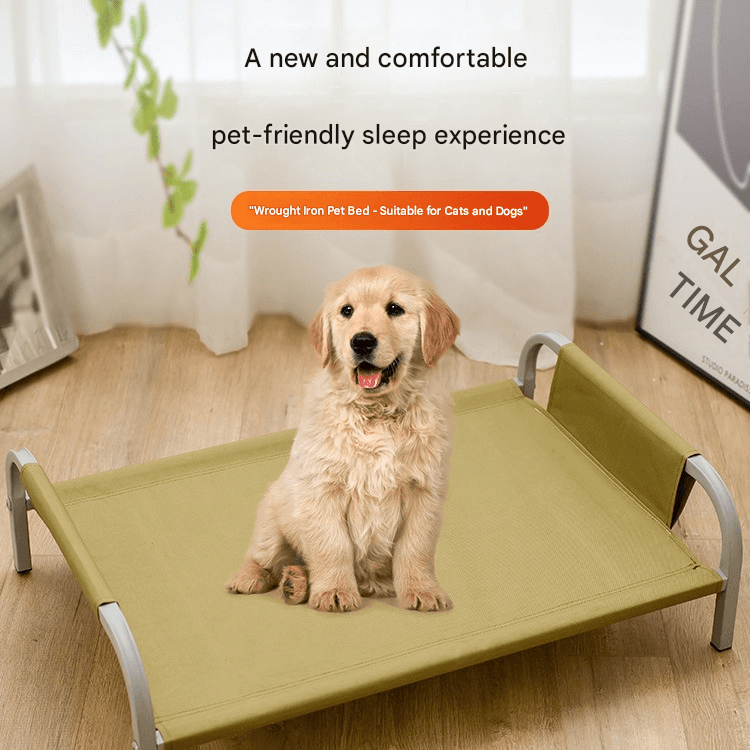 Green Raised Pet Bed for Medium Dogs Cats Elevated - Green Breathable