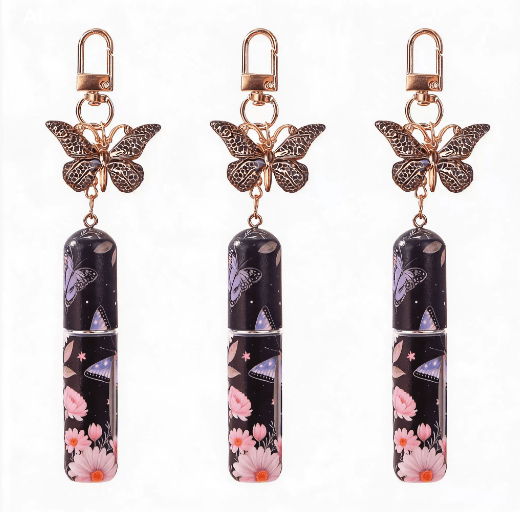 3 Pack Black 5 ml Portable Perfume Atomizer Keychain - Black Perfume Spray