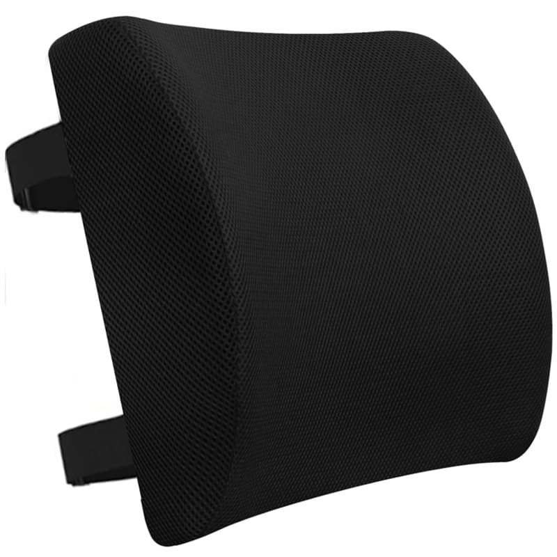 33 × 32 × 10 cm Memory Foam Lumbar Support Cushion - Black 3D Mesh, Slow