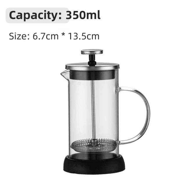 350 ml Dual-Layer Borosilicate Glass French Press Coffee Maker with 304