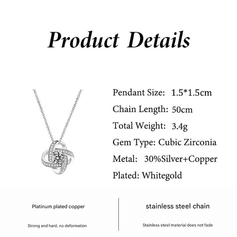silvery white Necklace Gift Box Set Eternal Star Three-Leaf Clover Necklace