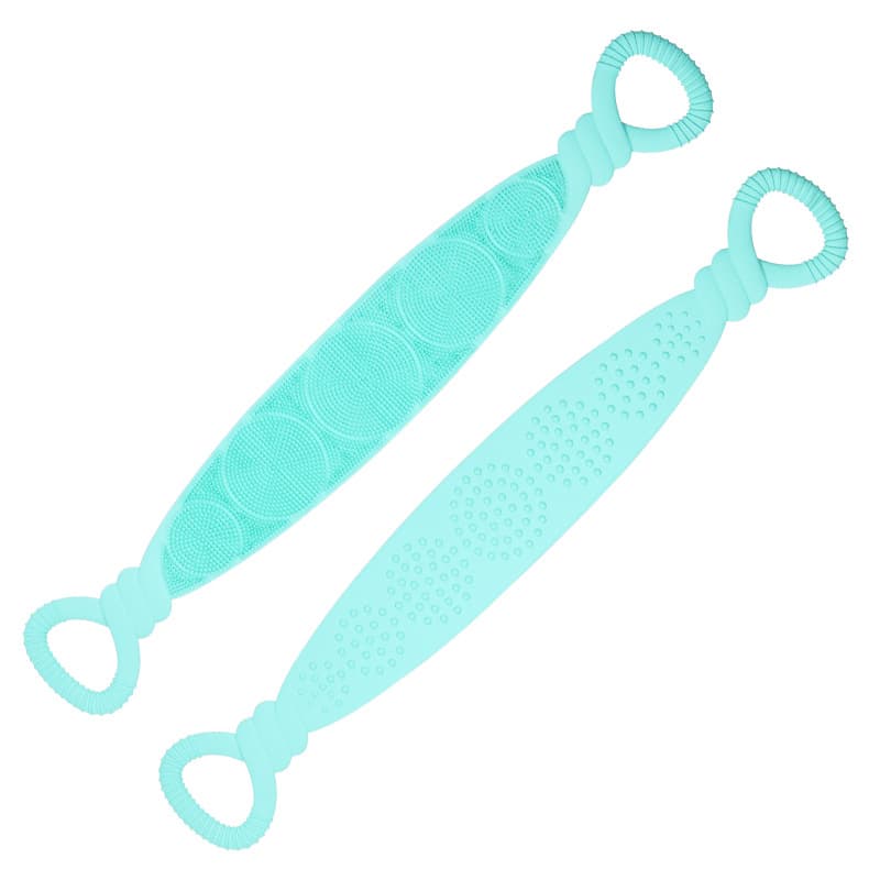 Green 90 cm Silicone Back Scrubber Long Exfoliating Bath Strap - Double
