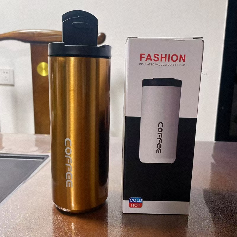 Yellow Stainless Steel Coffee Mug 500 ml Vacuum Insulated - Yellow Mug
