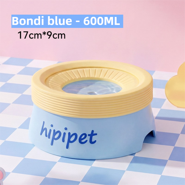 Bondi Blue 600 ml Large No Spill Slow Water Dog Bowl, Pet - 600 ml Slow