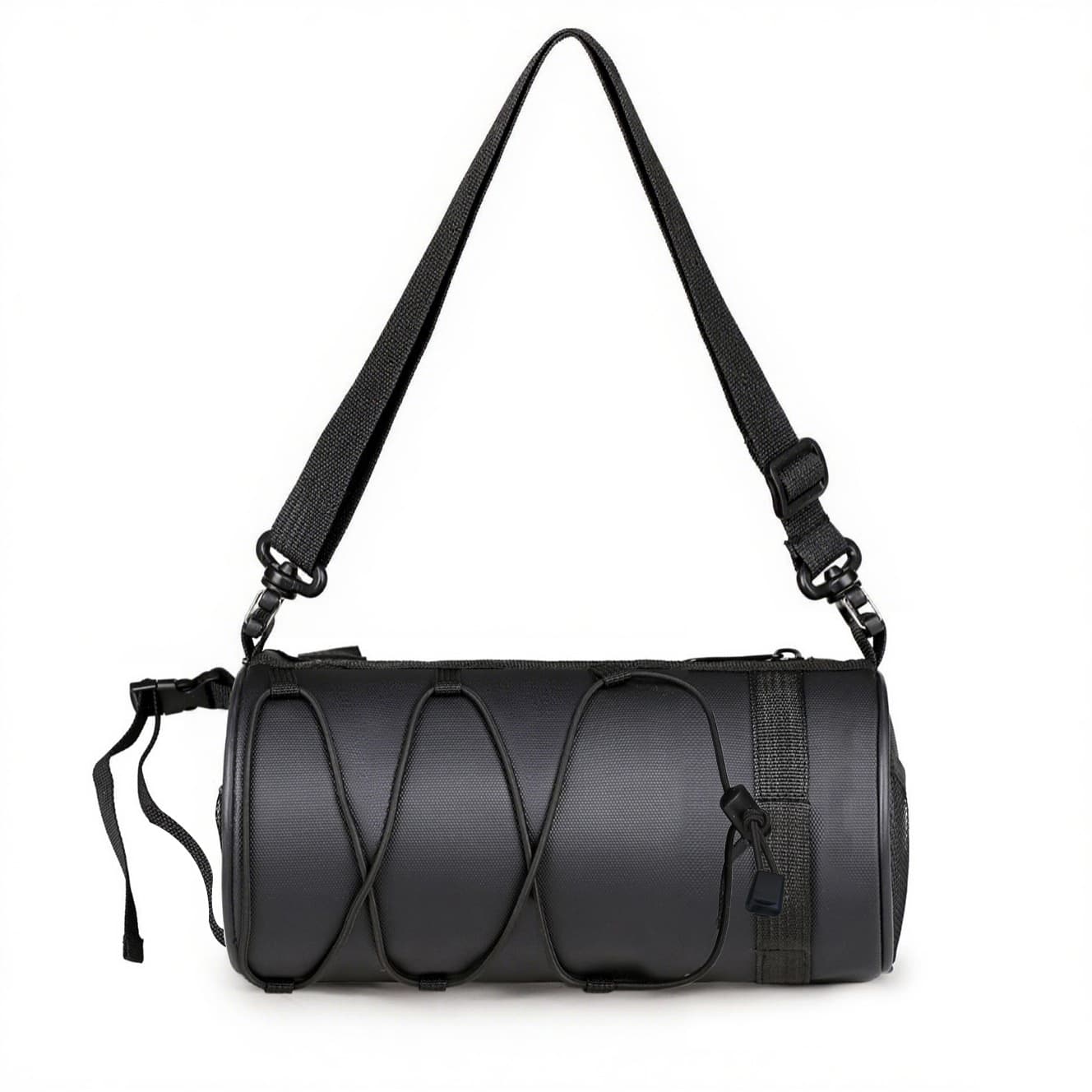 Black Bicycle Handlebar Bag with Black Elastic Cord Waterproof Front Frame
