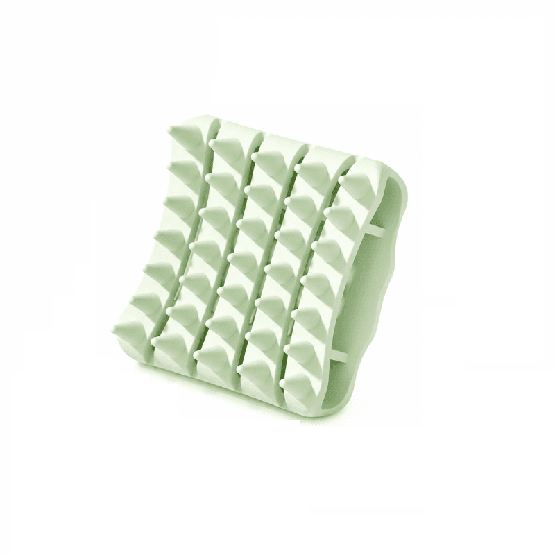 Green Silicone Scalp Massage Brush - Soft TPR Shampoo Brush for Deep