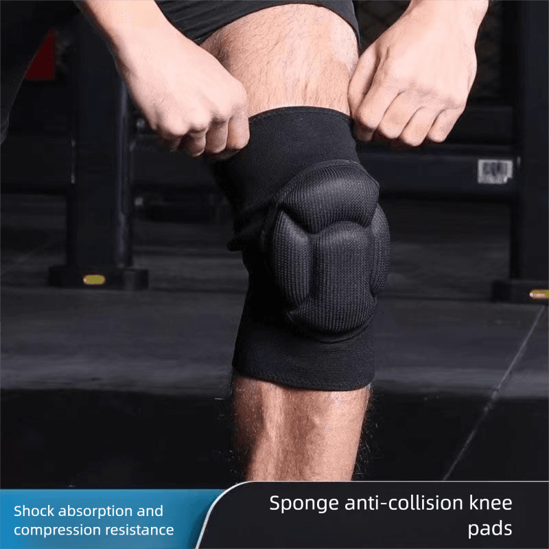 Size M Black Protective Sponge Knee Pads for Cycling and Climbing - 1-Pair
