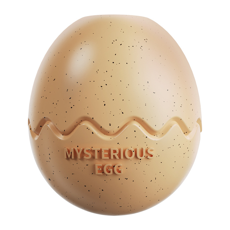 Brown Dinosaur Egg Shaped Dog Slow Feeder Toy - TPR Interactive Treat