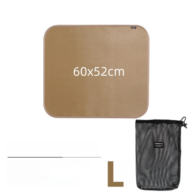 60 × 52 cm L Size Fireproof Outdoor Mat with Storage Bag - Silicone Coated