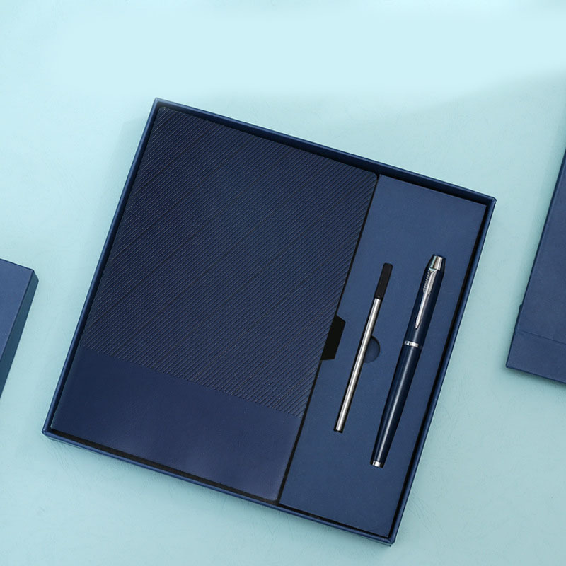 Dark Blue A5 Notebook and Pen Gift Set Business Journal - Dark Blue And Pen