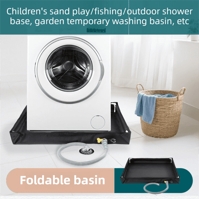 80 × 80 × 10 cm Black Portable Outdoor Shower Tray & Versatile Collapsible