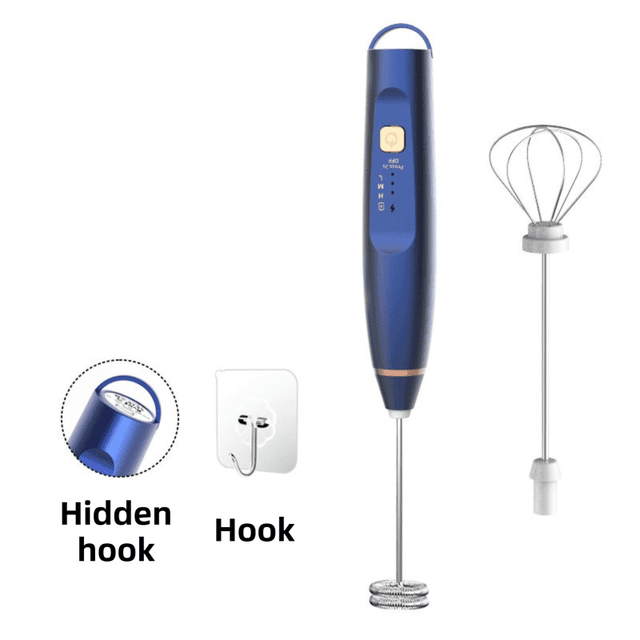 Blue Wireless 3-Speed Milk Frother & Egg Whisk with Dual - Blue Frother Egg