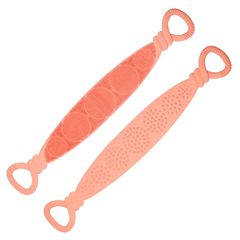 Orange 90 cm Silicone Back Scrubber Long Exfoliating Bath Strap - Double