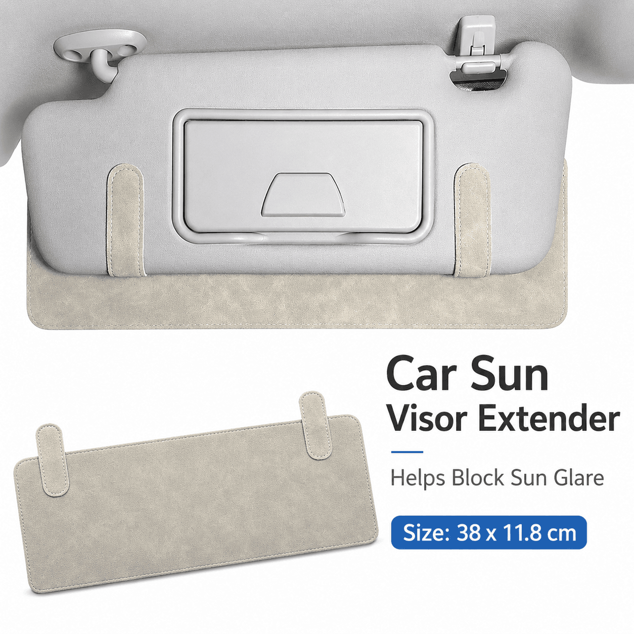 Dappled Grey Car Sun Visor Extension Panel 38 cm x 11.8 cm - Glare