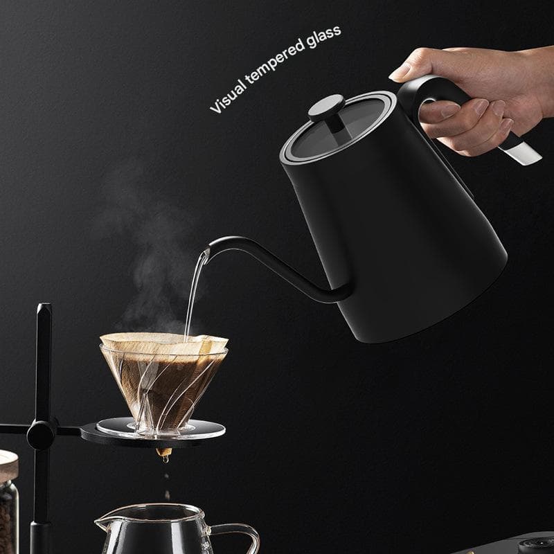 Black Gooseneck Electric Kettle with Temperature Control - 0.8L Smart