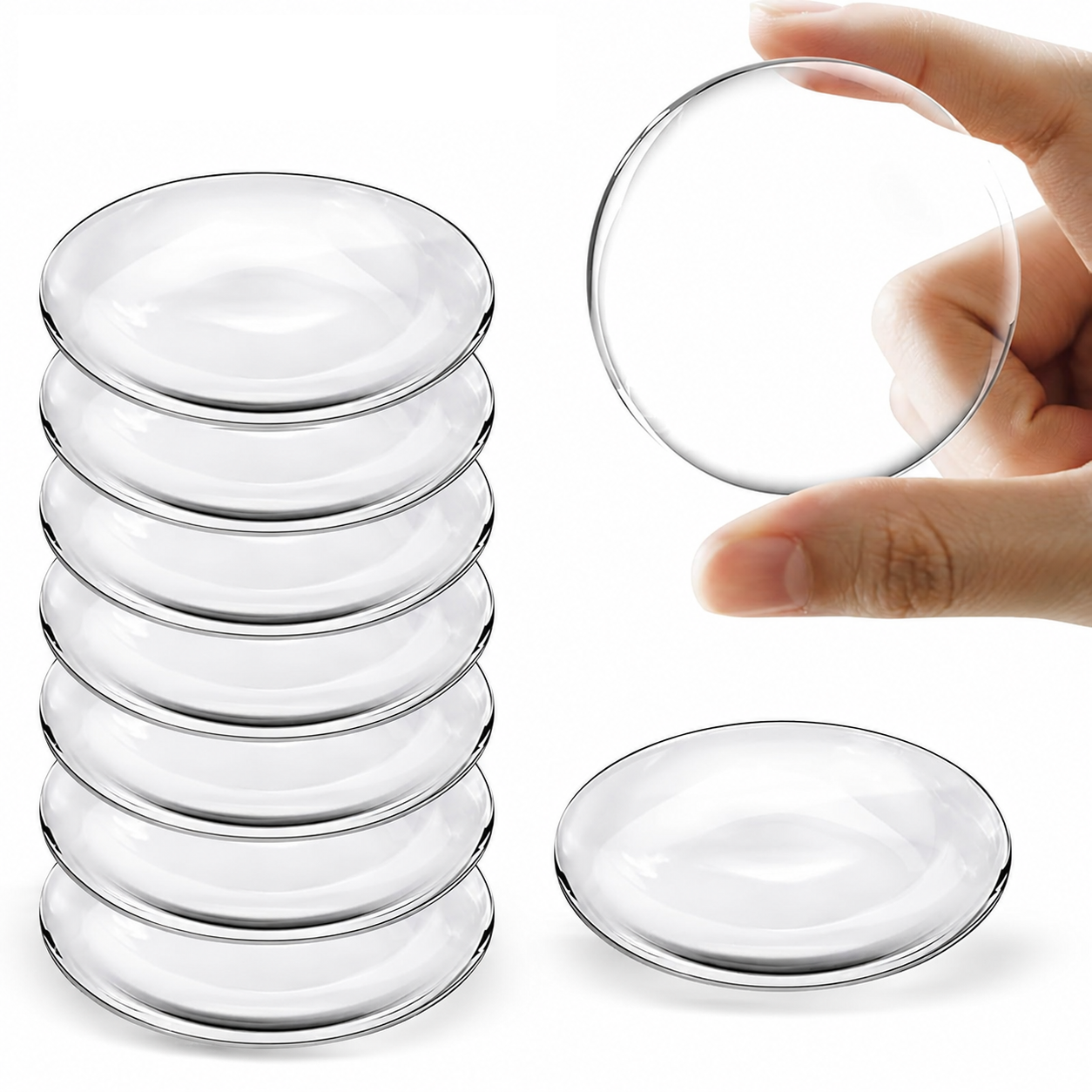 Transparent Door Handle Bumper - 8-Piece 30mm PVC Self-Adhesive Wall