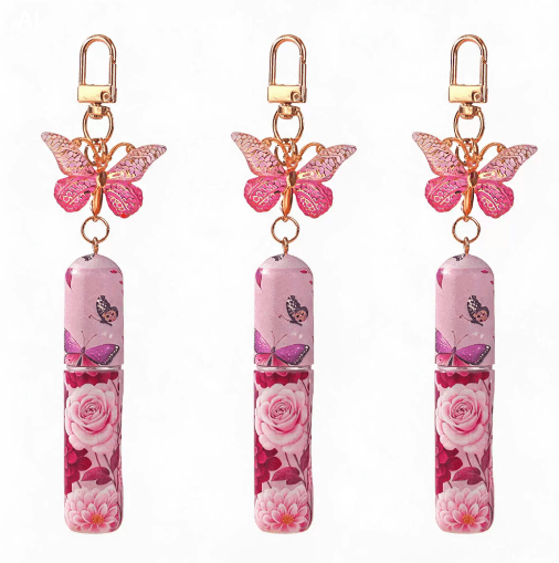 3 Pack Pink 5 ml Portable Perfume Atomizer Keychain - Pink Perfume Spray