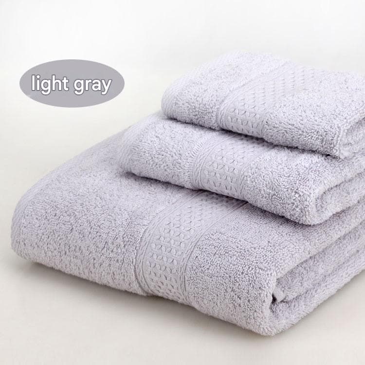 3-Piece Light gray Towel Set - Soft Absorbent Bath, Hand & Face Towels