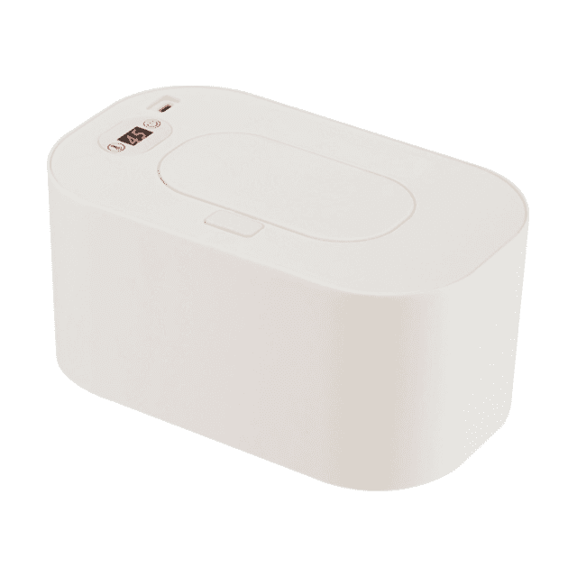 White Portable USB Baby Wipe Warmer with LED Display and Top-Heating