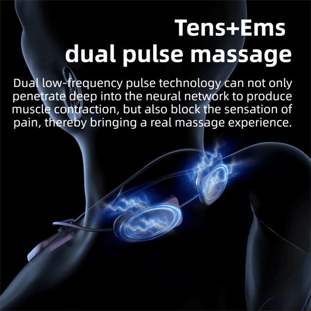 Purple Lightweight Rechargeable Heated Cervical Massager - EMS TENS Pulse