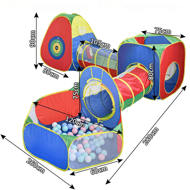 5-in-1 Kids' Pop-Up Foldable Play Tent & Adventure Tunnel Set - Giant