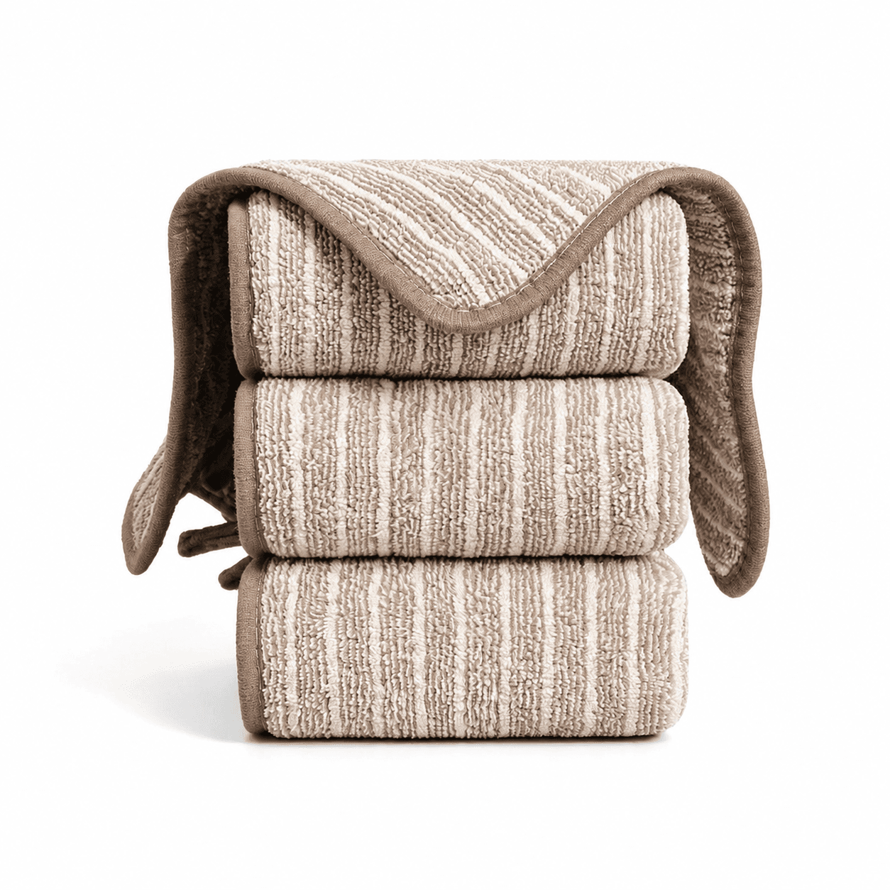 5 Pack Coffee Brown Kitchen Cleaning Cloths - 25 × 25 cm Reusable Absorbent