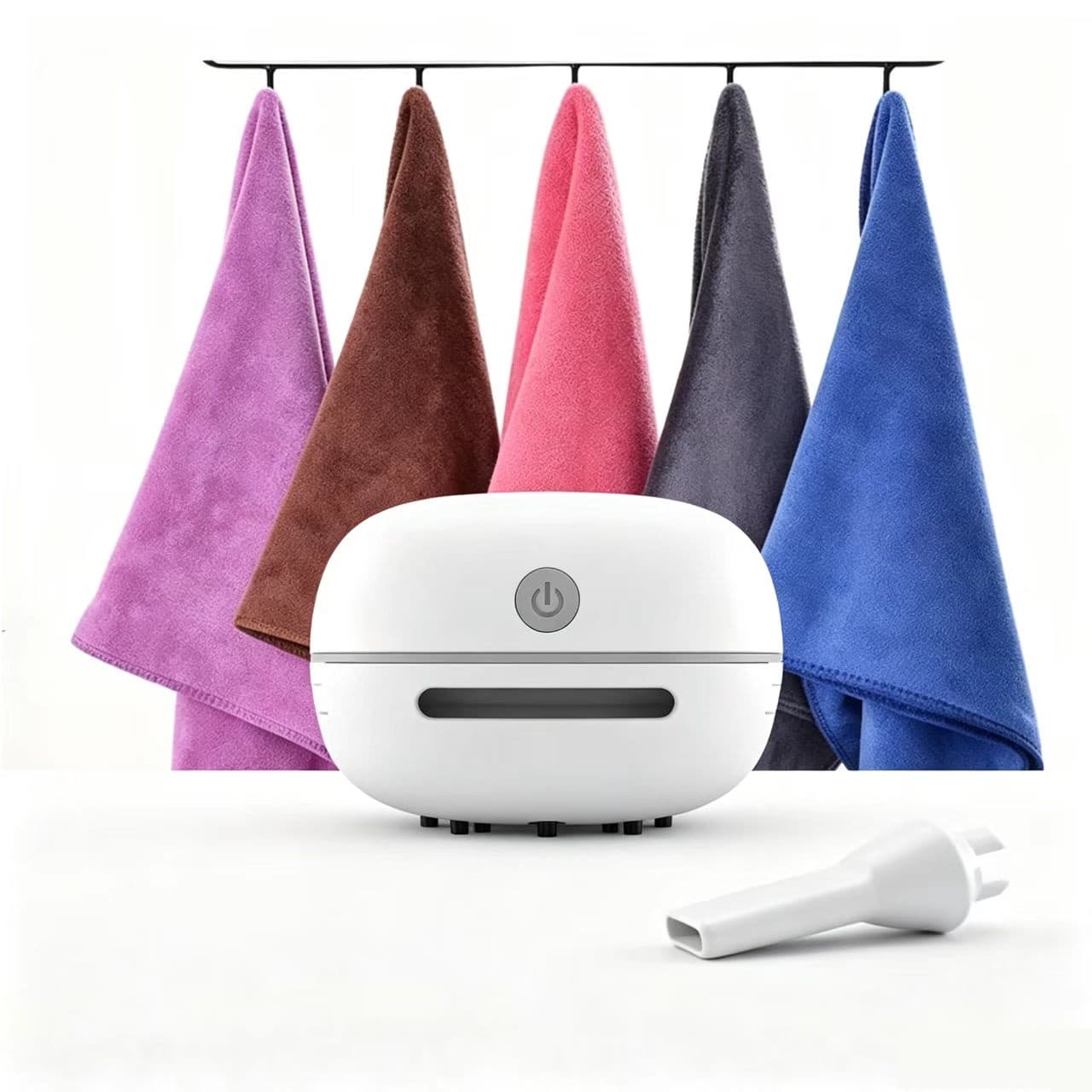 6-Piece Home Cleaning Kit - White Rechargeable Mini Desktop Vacuum Cleaner