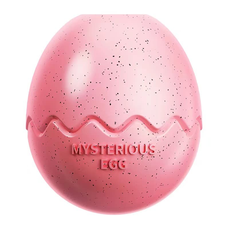 Pink Dinosaur Egg Shaped Dog Slow Feeder Toy - TPR Interactive Treat