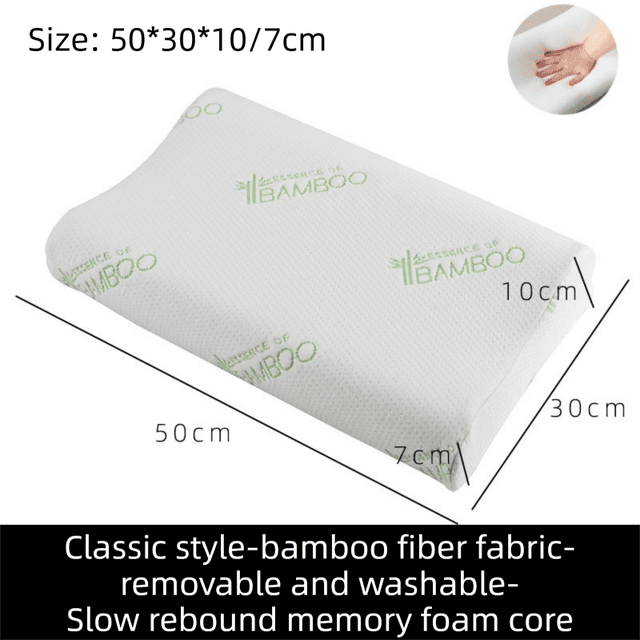 2 Pack Wave Shaped Contour Memory Foam Pillow - Size 50 × 30 cm / F51 Style